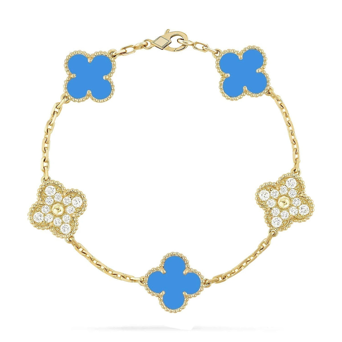 [Spark] CLOVER 5 MOTIF BLUE AGATE BRACELET COLLECTION
