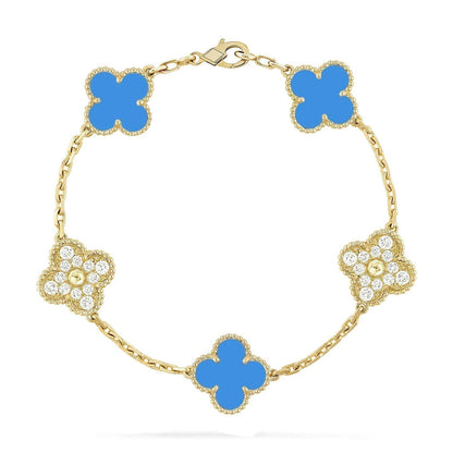 [Spark] CLOVER 5 MOTIF BLUE AGATE BRACELET COLLECTION