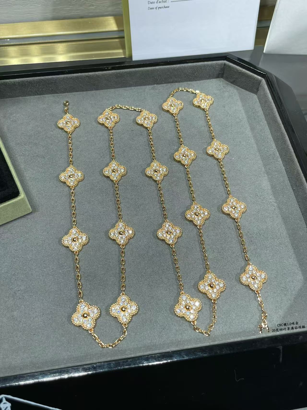[Spark]CLOVER 20 MOTIFS FULL-DIAMOND NECKLACE