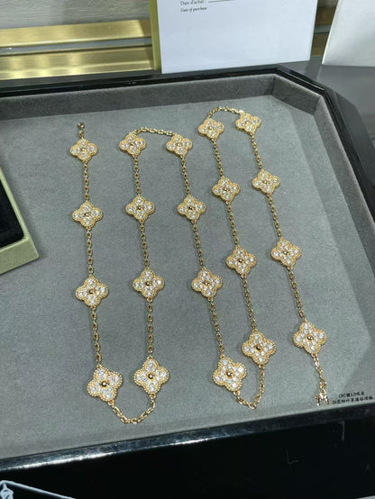 [Spark]CLOVER 20 MOTIFS FULL-DIAMOND NECKLACE