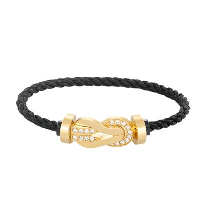 [Spark]CHANCE LARGE 8 FIGURE BUCKLE HALF DIAMOND BRACELET GOLD