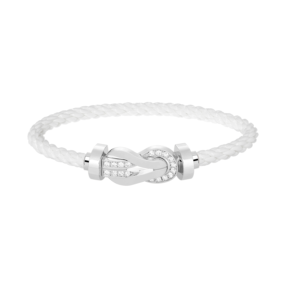 [Spark]CHANCE LARGE 8 FIGURE BUCKLE HALF DIAMOND BRACELET SILVER