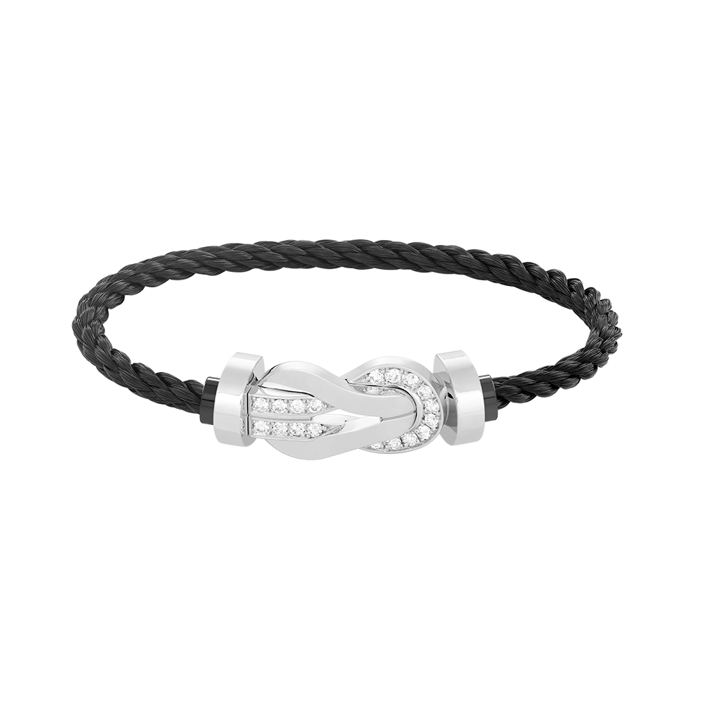 [Spark]CHANCE LARGE 8 FIGURE BUCKLE HALF DIAMOND BRACELET SILVER