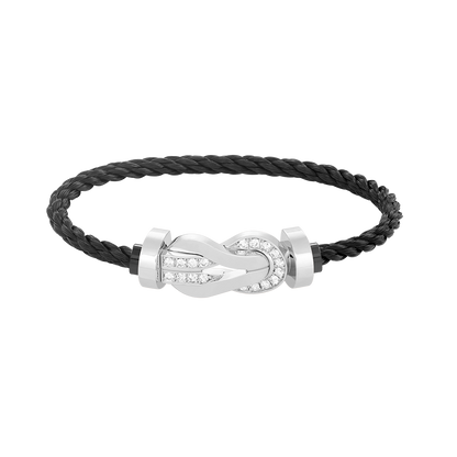 [Spark]CHANCE LARGE 8 FIGURE BUCKLE HALF DIAMOND BRACELET SILVER