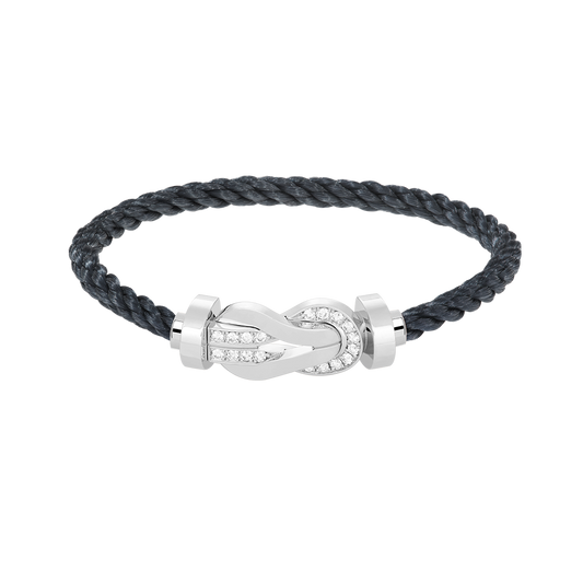 [Spark]CHANCE LARGE 8 FIGURE BUCKLE HALF DIAMOND BRACELET SILVER
