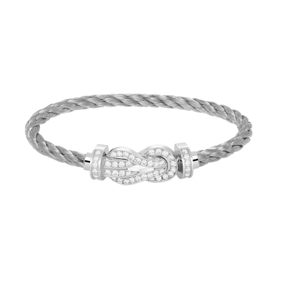 [Spark]CHANCE LARGE 8 FIGURE BUCKLE FULL DIAMOND BRACELET SILVER