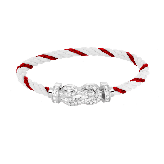 [Spark]CHANCE LARGE 8 FIGURE BUCKLE FULL DIAMOND BRACELET SILVER