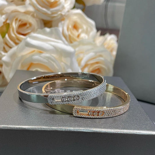 [Spark]Move Noa Rose Gold Pavé Diamond Bangle Bracelet