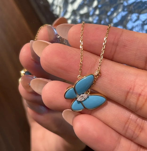 [Spark]Turquoise Butterfly Gold Necklace