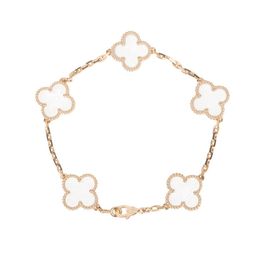 [Spark]CLOVER 5 MOTIF ROCK CRYSTAL BRACELET