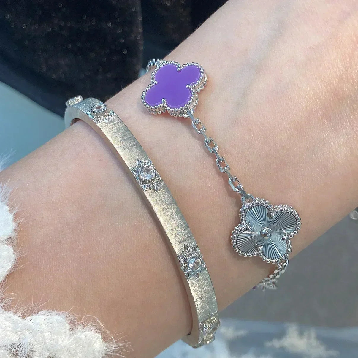 [Spark] CLOVER 5 MOTIF VIOLET BRACELET COLLECTION