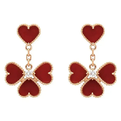 [Spark]SWEET CLOVER CARNELIAN EARRINGS