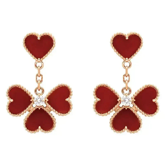 [Spark]SWEET CLOVER CARNELIAN EARRINGS