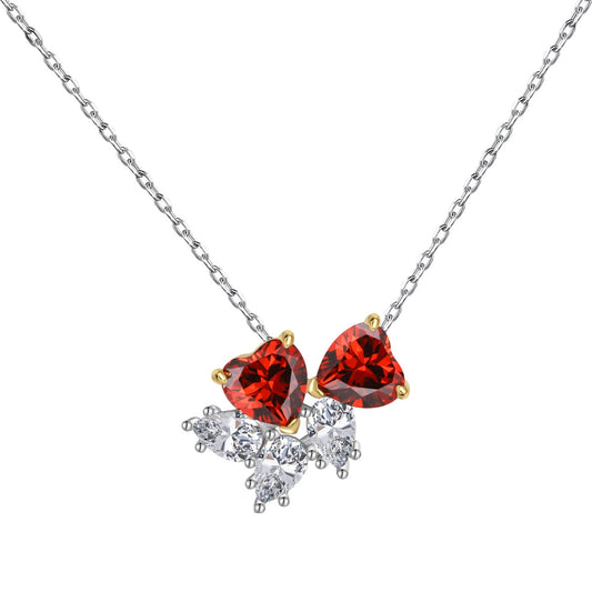 [Spark Jewelry]Dainty Red Heart Necklace