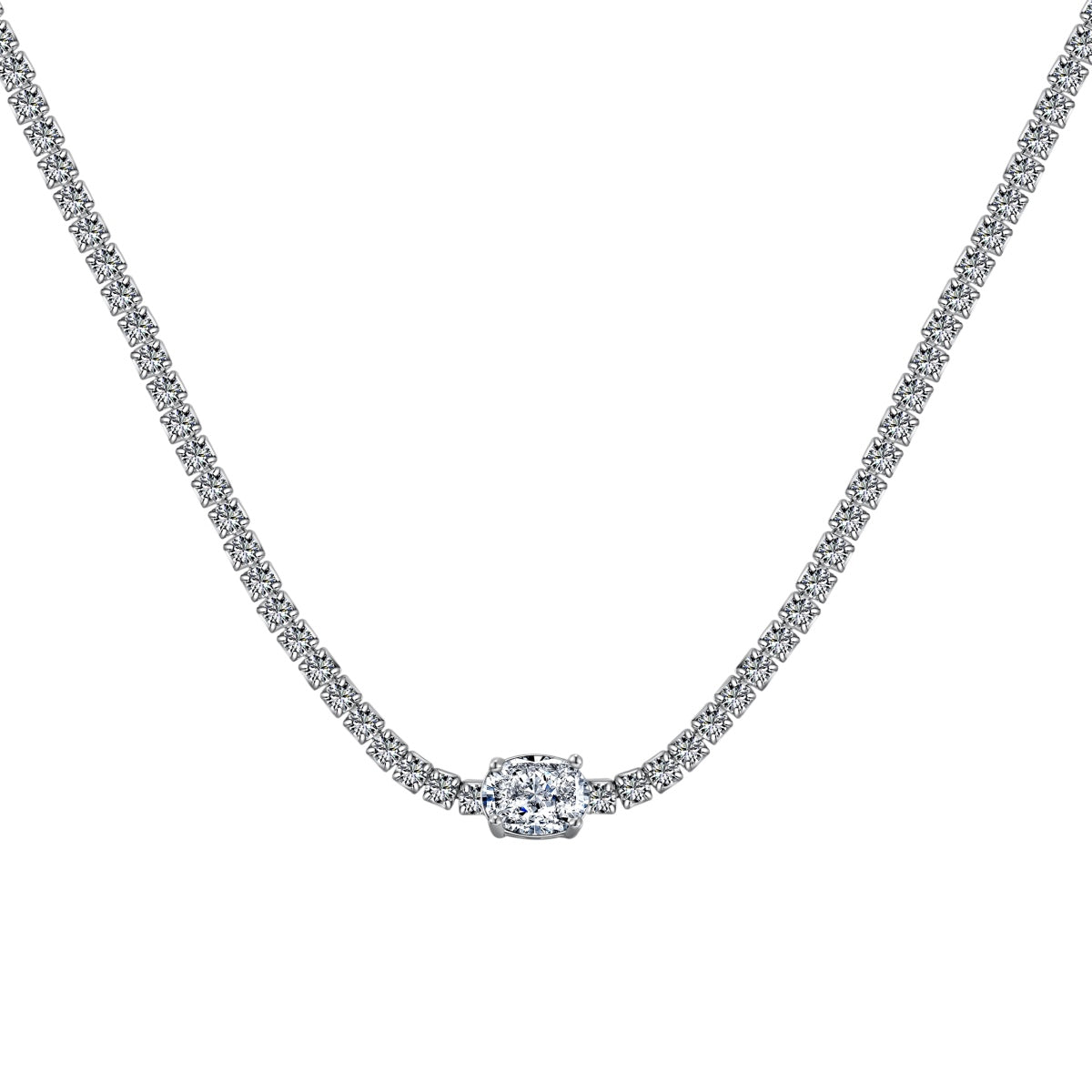 [Radiant Jewelry]1.0 Carat Shining Oval Cut Necklace