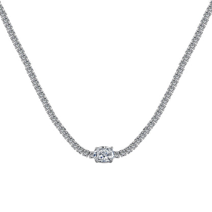 [Radiant Jewelry]1.0 Carat Shining Oval Cut Necklace