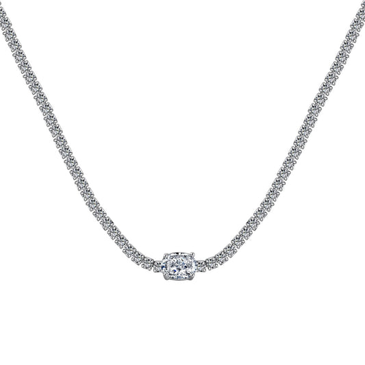 [Spark Jewelry]1.0 Carat Shining Oval Cut Necklace