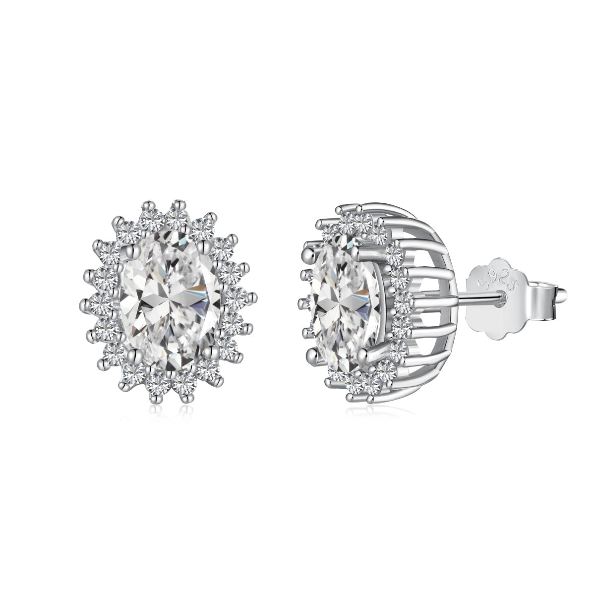 [Radiant Jewelry]Delicate Radiant Oval Cut Daily Earrings
