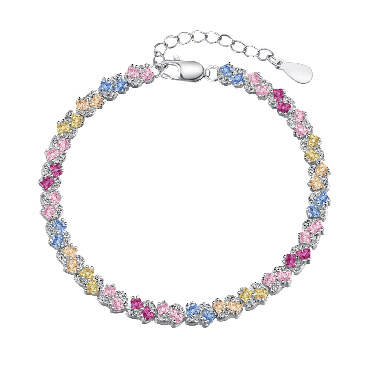[Radiant Jewelry]Ornate Colorful Flower Shape Party Bracelet