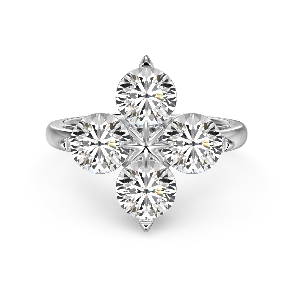 [Radiant Jewelry]Four-Leaf Clover Eight-Pointed Star Ring