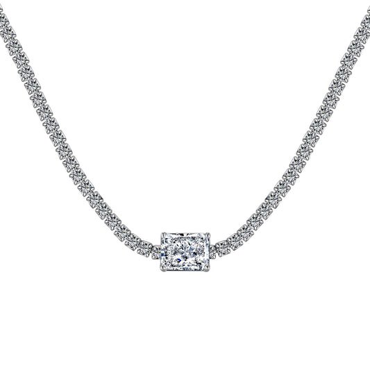 [Spark Jewelry]2.0 carat Ornate Emerald Cut Necklace