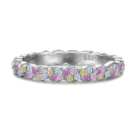 [Spark Jewelry]Dainty Ebullient Round Cut Daily Ring