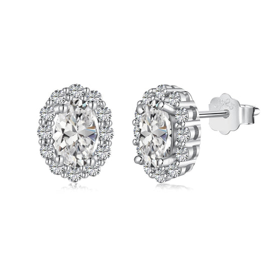 [Spark Jewelry]Delicate Unique Oval Cut Daily Earrings