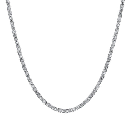 [Radiant Jewelry]Delicate Round Shape Tennis Necklace