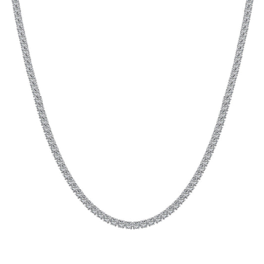 [Spark Jewelry]Delicate Round Shape Tennis Necklace