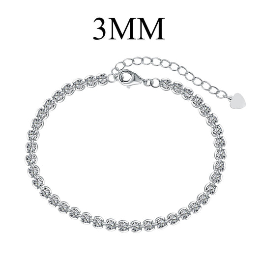 [Spark Jewelry]Ornate  Sparkling Round Cut Daily Bracelet