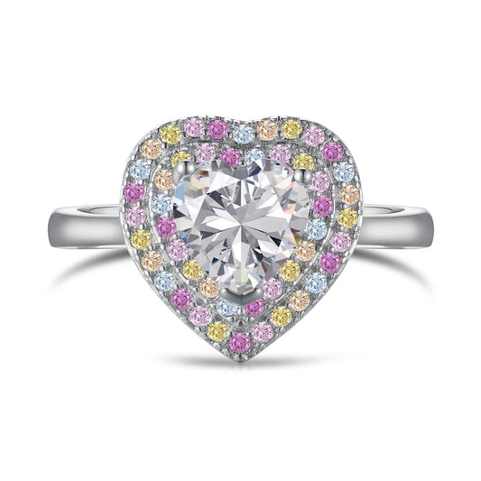 [Spark Jewelry]Delicate Ebullient Heart Shape Wedding Ring