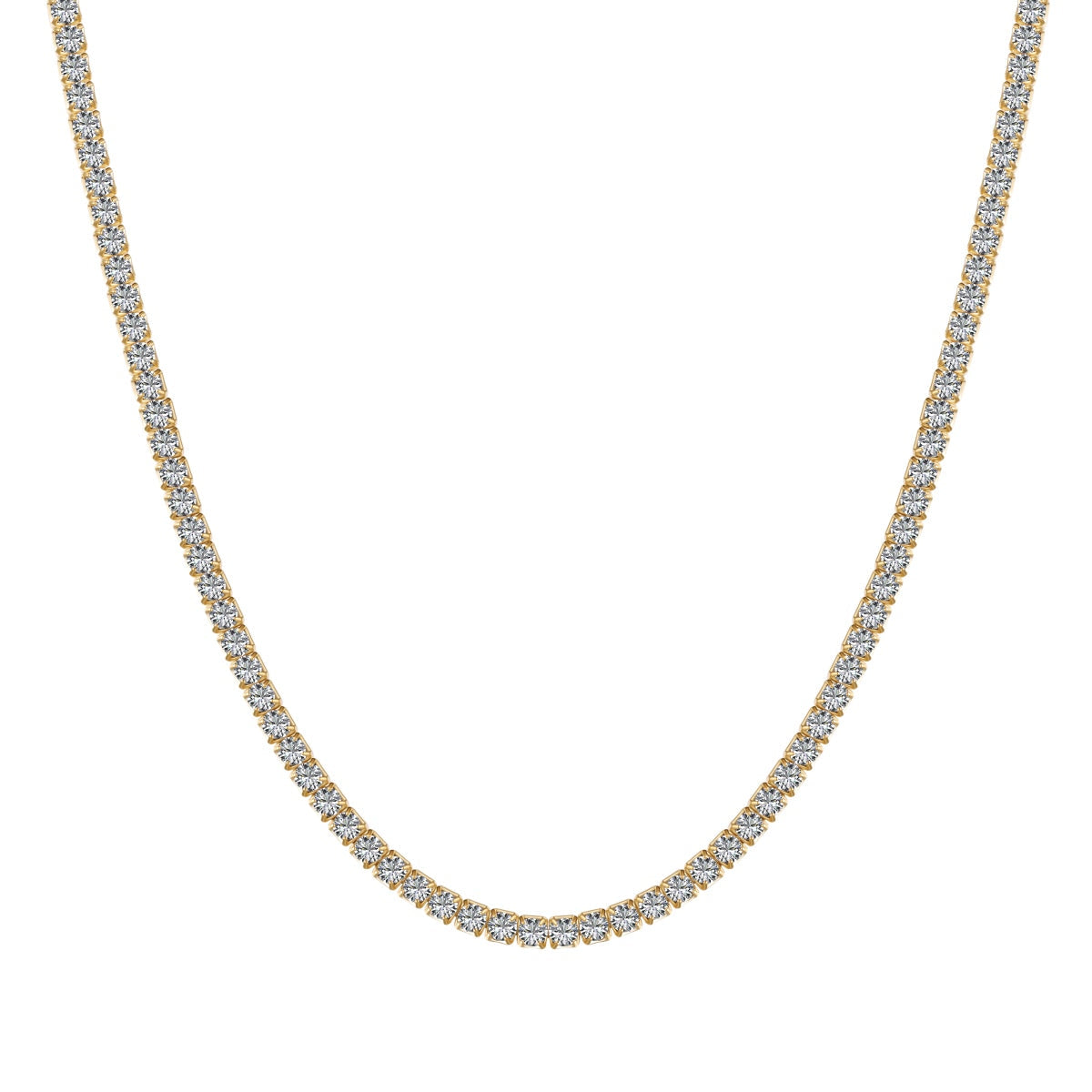[Radiant Jewelry]Delicate Round Shape Tennis Necklace