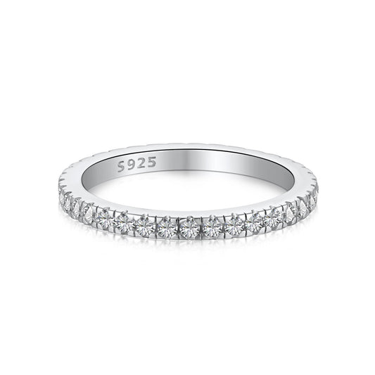 [Spark Jewelry]Delicate Sparkling Round Cut Daily Ring