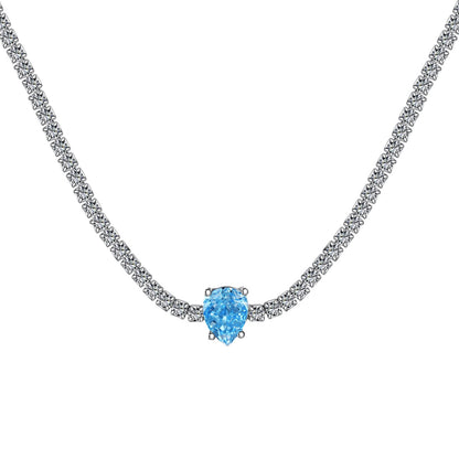 [Radiant Jewelry]1.0 carat Unique Pear Cut Tennis Necklace