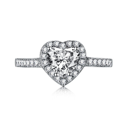 [Radiant Jewelry]Eternity Splashy Romantic Heart Shape Lover Ring