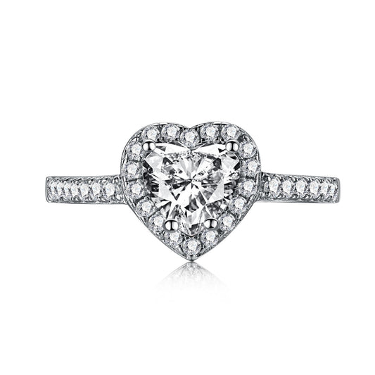 [Spark Jewelry]Eternity Splashy Romantic Heart Shape Lover Ring