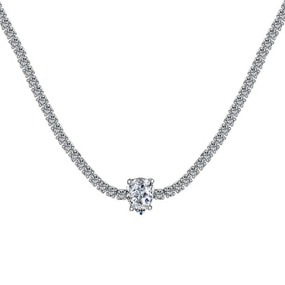 [Radiant Jewelry]1.0 carat Unique Pear Cut Tennis Necklace