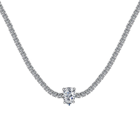 [Spark Jewelry]1.0 carat Unique Pear Cut Tennis Necklace