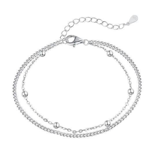 [Spark Jewelry]Delicate Bead Double Layer Bracelet