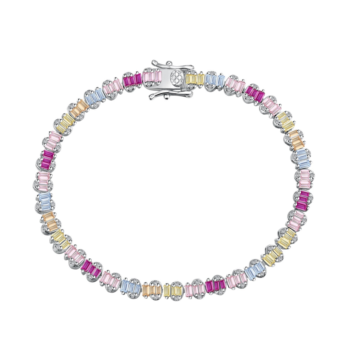 [Radiant Jewelry]Delicate Colorful Emerald Cut Party Bracelet