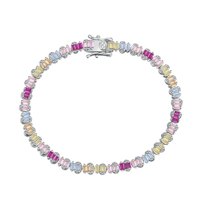 [Radiant Jewelry]Delicate Colorful Emerald Cut Party Bracelet