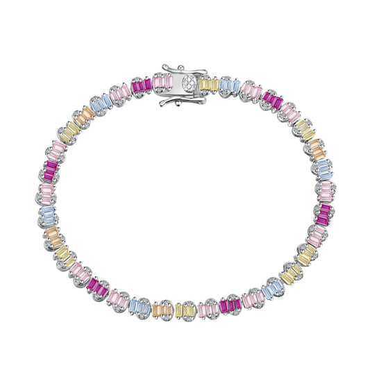 [Spark Jewelry]Delicate Colorful Emerald Cut Party Bracelet