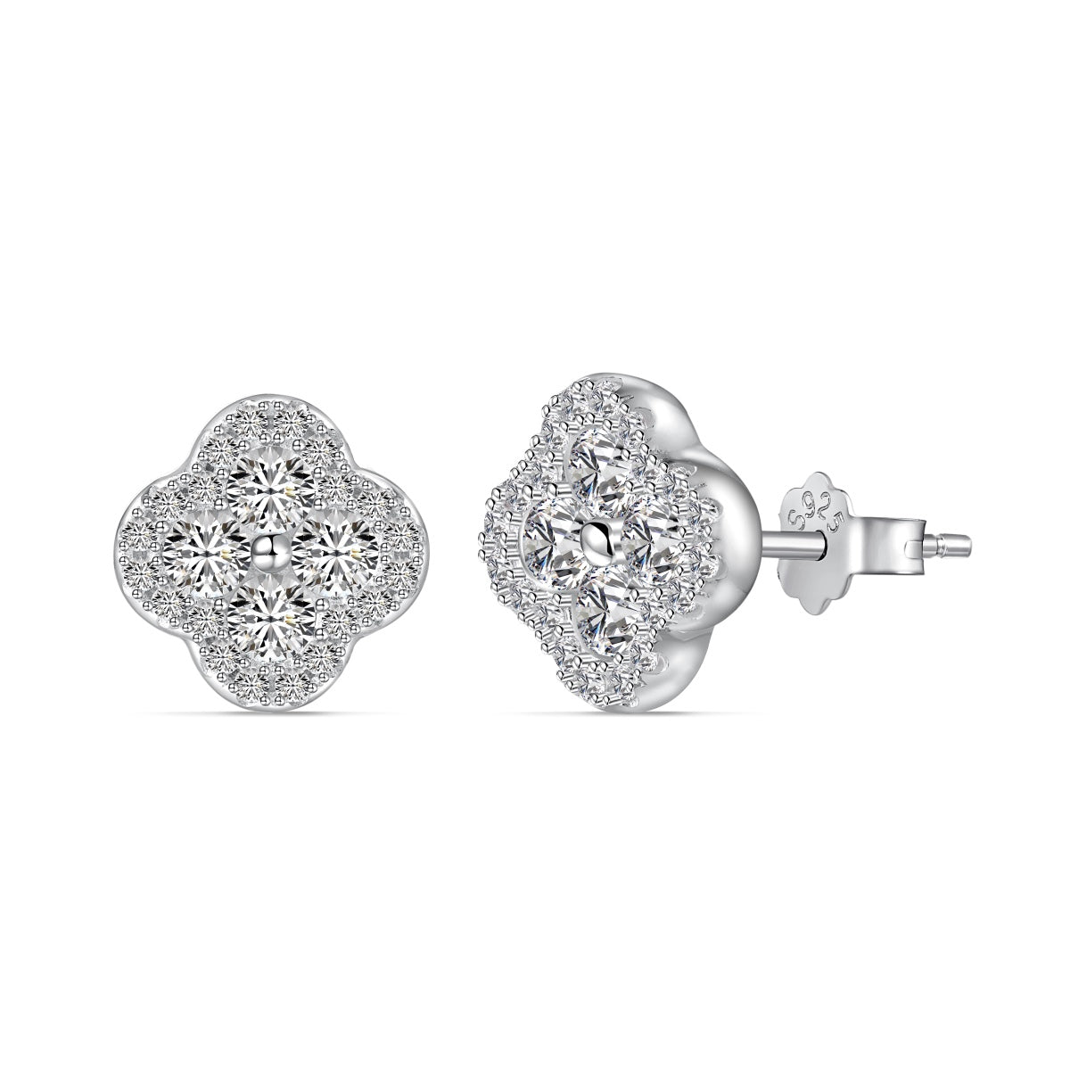 [Radiant Jewelry]Four-Leaf Clover Flower Shaped Earrings