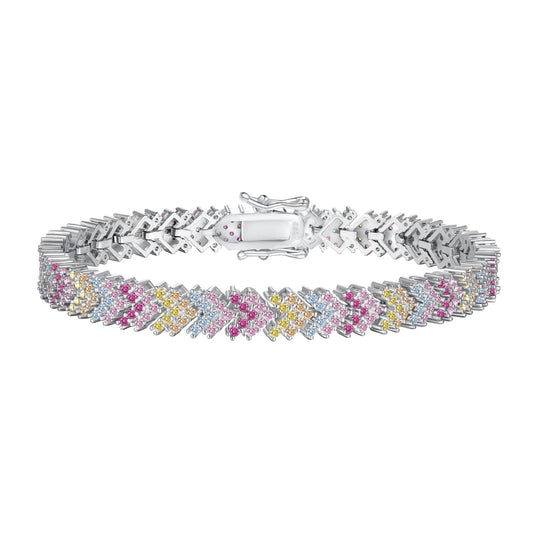 [Spark Jewelry]Ornate Sparkling Round Cut Party Bracelet
