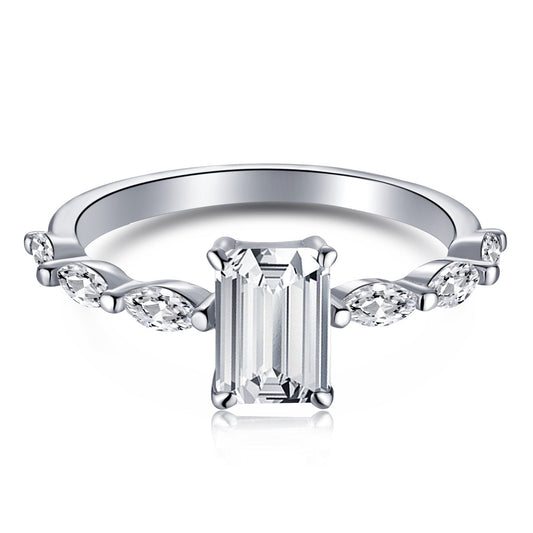 [Spark Jewelry]1.0 Carat Dainty Resplendent Radiant Cut Daily Ring