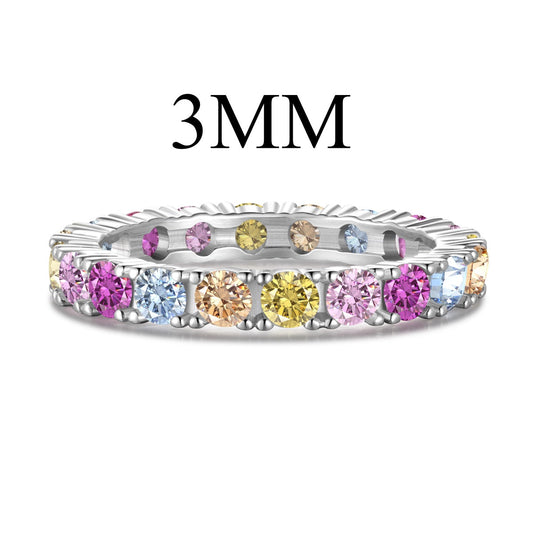 [Spark Jewelry]Dazzling Lustrous Round Cut Tennis Ring