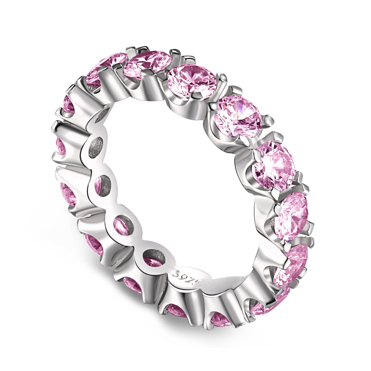 [Radiant Jewelry]Eternity Round Cut Tennis Ring
