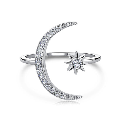 [Radiant Jewelry]Eternity Moon & Star Ring