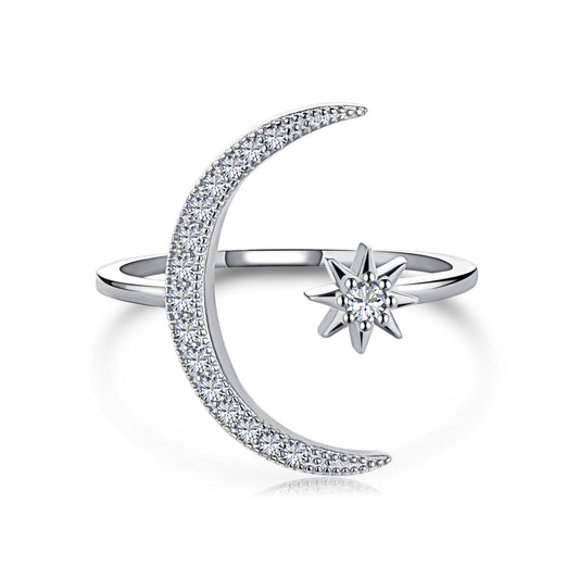 [Spark Jewelry]Eternity Moon & Star Ring