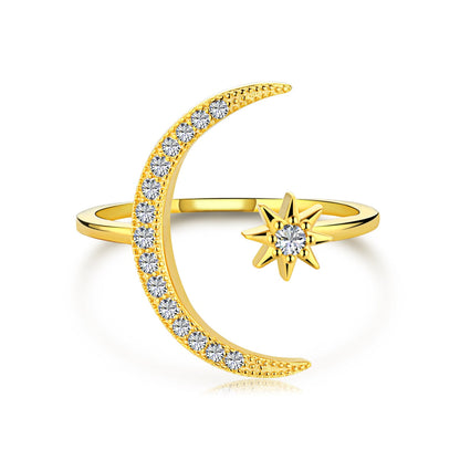 [Radiant Jewelry]Eternity Moon & Star Ring